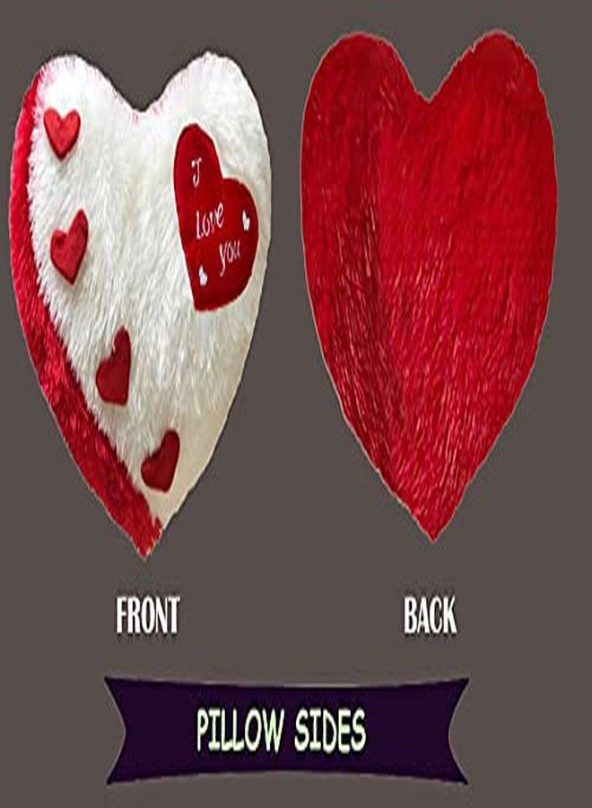 PICKKART Love Heart Shape Soft Plush (I Love You ) Pillow, - Gift for Valentine Day Someone Special, Size : 37 cm X 30 cm (White) - Image 2